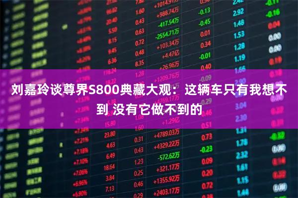 刘嘉玲谈尊界S800典藏大观：这辆车只有我想不到 没有它做不到的